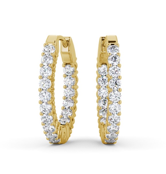  Hoop Round Diamond Earrings 18K Yellow Gold - Fearn ERG49_YG_THUMB2 