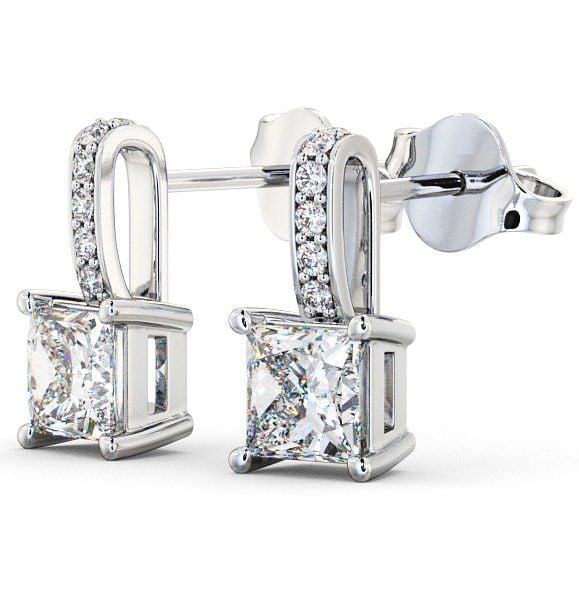 Drop Princess Diamond Earrings 18K White Gold ERG4_WG_THUMB1