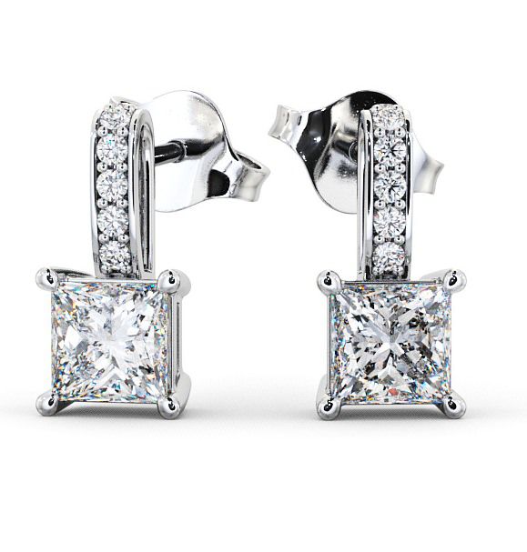 Drop Princess Diamond Earrings 9K White Gold ERG4_WG_THUMB2 