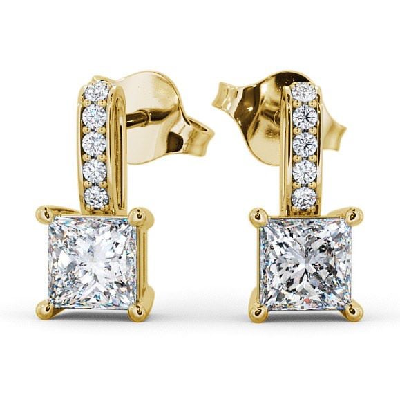  Drop Princess Diamond Earrings 18K Yellow Gold - Ibsley ERG4_YG_THUMB2 