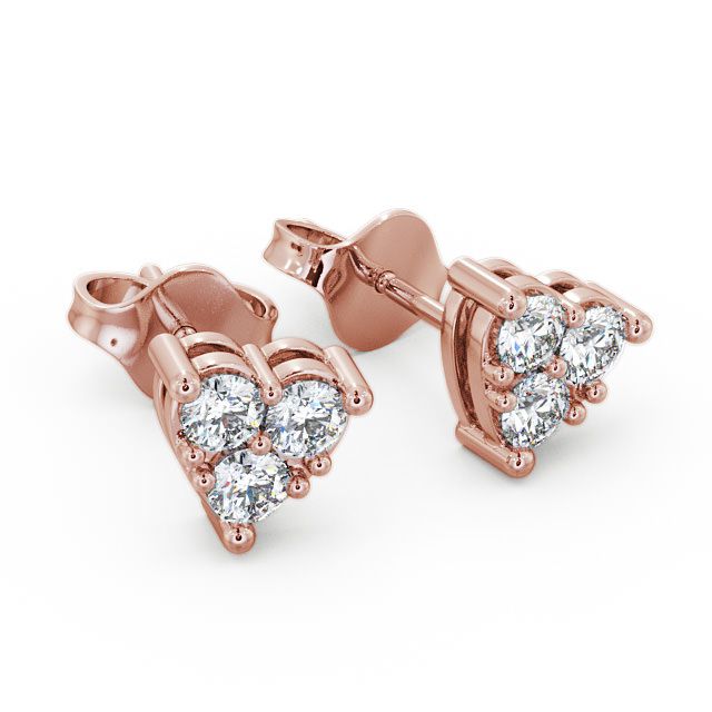Heart Shaped Cluster Diamond Earrings 9K Rose Gold - Gelli ERG52_RG_FLAT