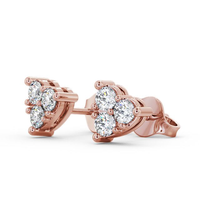 Heart Shaped Cluster Diamond Earrings 18K Rose Gold - Gelli