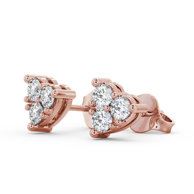 Heart Shaped Cluster Diamond Earrings 18K Rose Gold - Gelli | Angelic ...