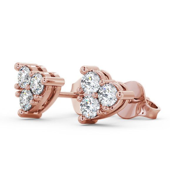 Heart Shaped Cluster Round Diamond Earrings 18K Rose Gold ERG52_RG_THUMB1