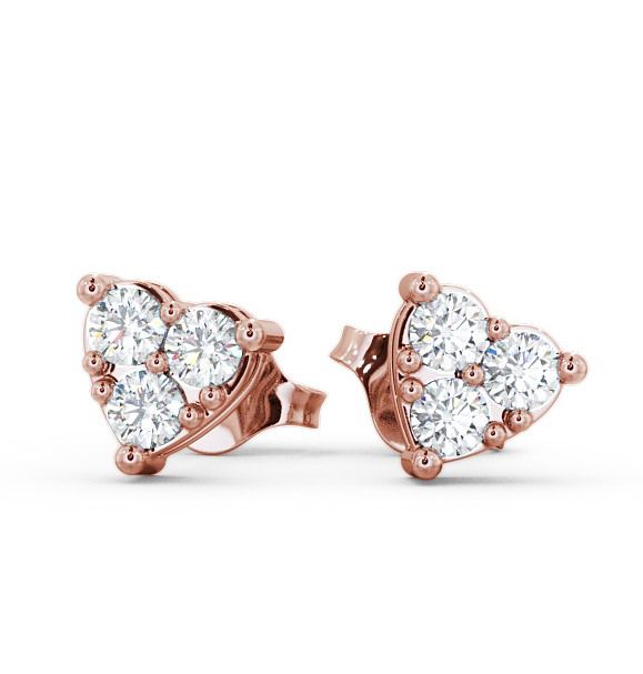  Heart Shaped Cluster Diamond Earrings 18K Rose Gold - Gelli ERG52_RG_THUMB2 