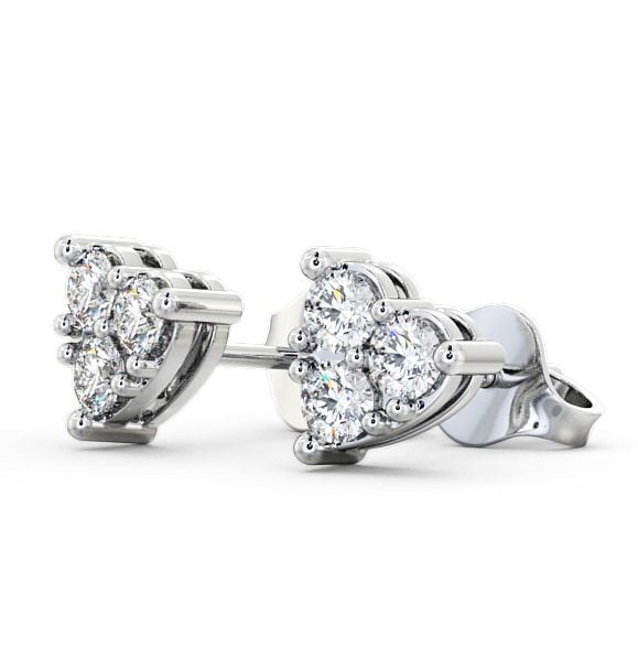 Heart Shaped Cluster Round Diamond Earrings 9K White Gold ERG52_WG_THUMB1
