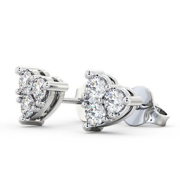 Heart Shaped Cluster Round Diamond Earrings 18K White Gold ERG52_WG_THUMB1