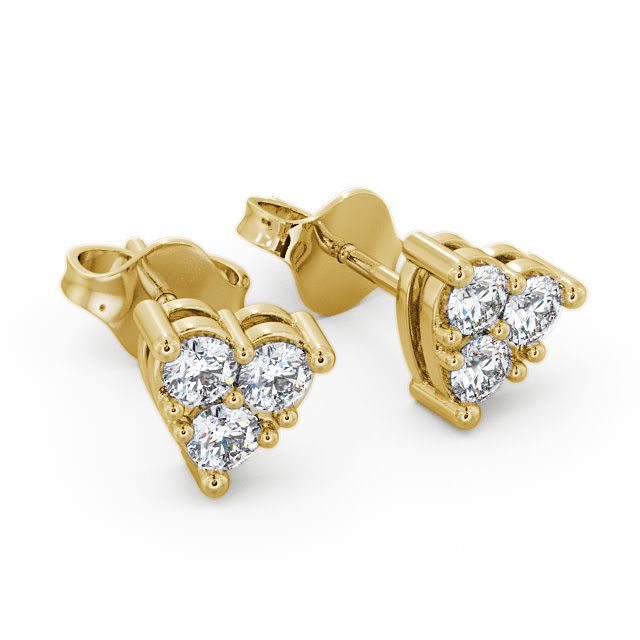 Heart Shaped Cluster Diamond Earrings 9K Yellow Gold - Gelli ERG52_YG_FLAT