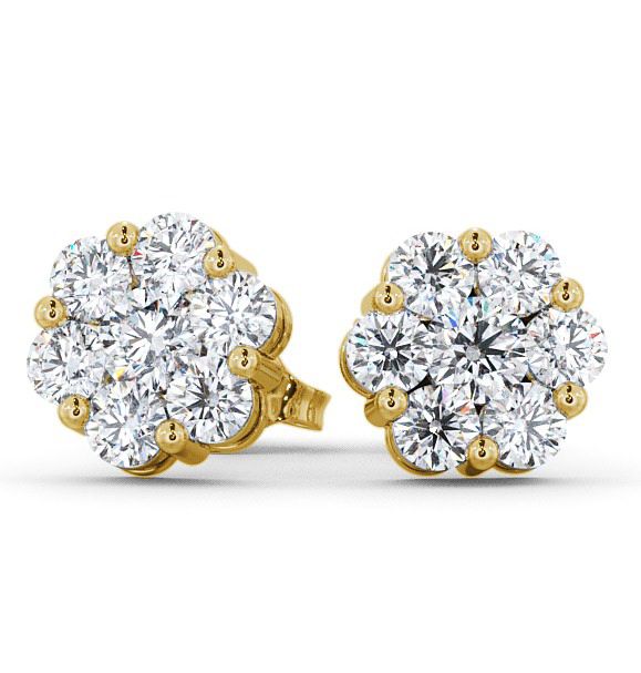 Hele Cluster Earrings Round Diamond ERG53_YG_THUMB2 