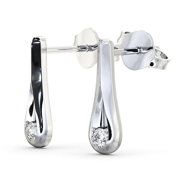 Drop Round Diamond Earrings 9K White Gold ERG54_WG_THUMB1