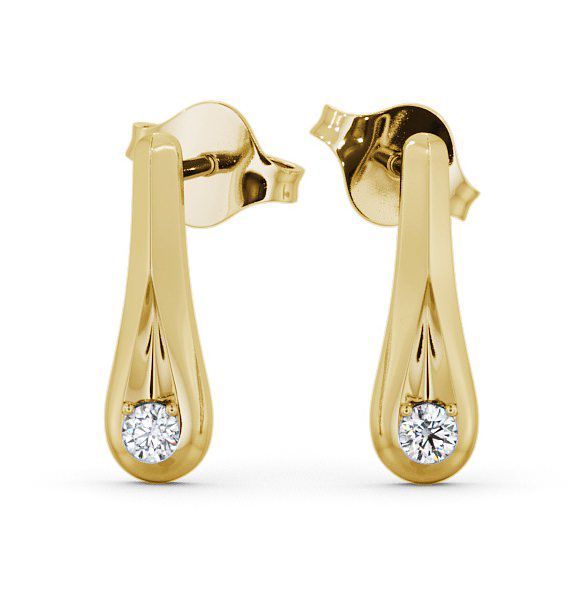  Drop Round Diamond Earrings 18K Yellow Gold - Keevil ERG54_YG_THUMB2 