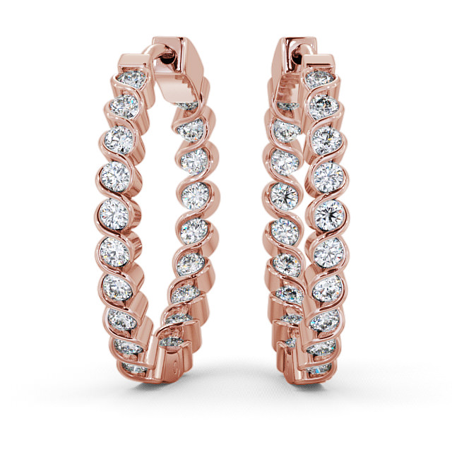 Eden Hoop Earrings Round Diamond Bezel Set ERG55_RG_THUMB2_1.jpg 