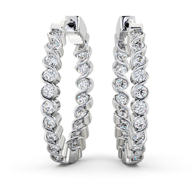 Eden Hoop Earrings Round Diamond Bezel Set ERG55_WG_THUMB2_2.jpg 