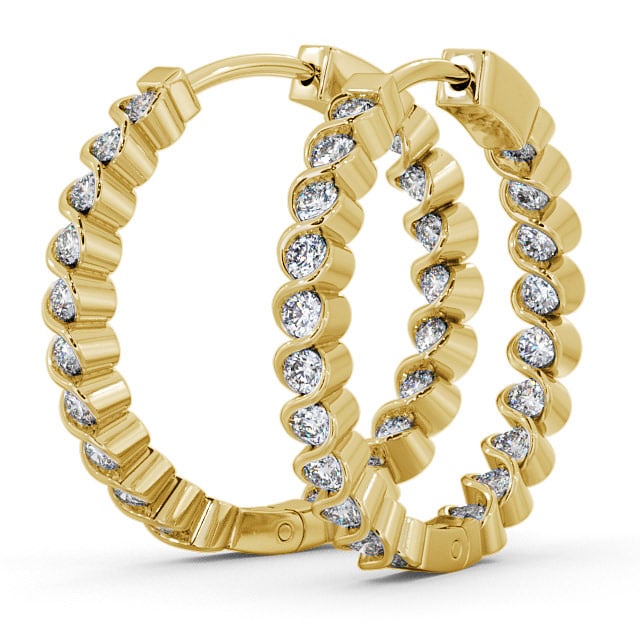 Hoop Round Diamond Bezel Set Earrings 18K Yellow Gold ERG55_YG_THUMB1_1.jpg