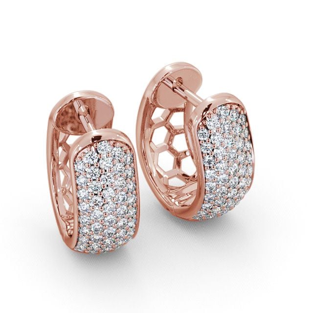 Hoop Round Diamond 0.40ct Earrings 9K Rose Gold - Ballivor ERG56_RG_FLAT