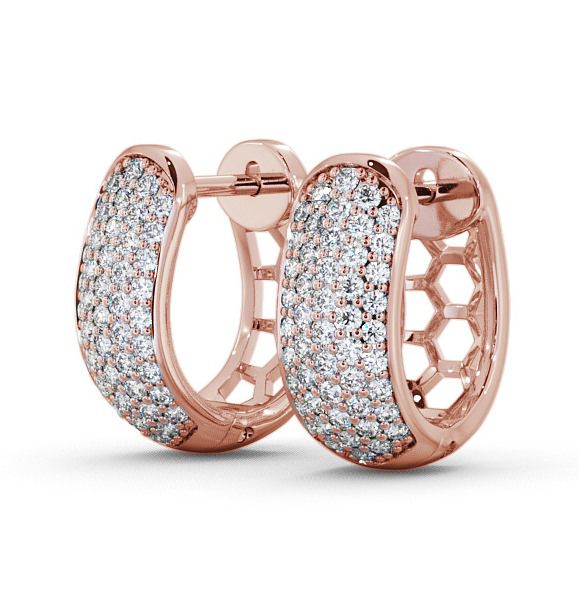 Hoop Round Diamond 0.40ct Huggie Style Earrings 9K Rose Gold ERG56_RG_THUMB1