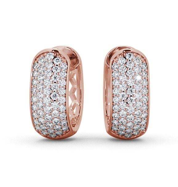Hoop Round Diamond 0.40ct Huggie Style Earrings 18K Rose Gold ERG56_RG_THUMB2 