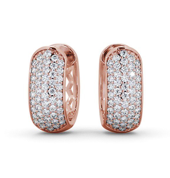  Hoop Round Diamond 0.40ct Earrings 18K Rose Gold - Ballivor ERG56_RG_THUMB2 