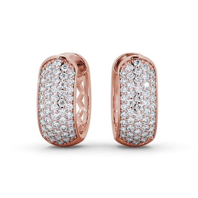 Hoop Round Diamond 0.40ct Earrings 18K Rose Gold - Ballivor ERG56_RG_UP