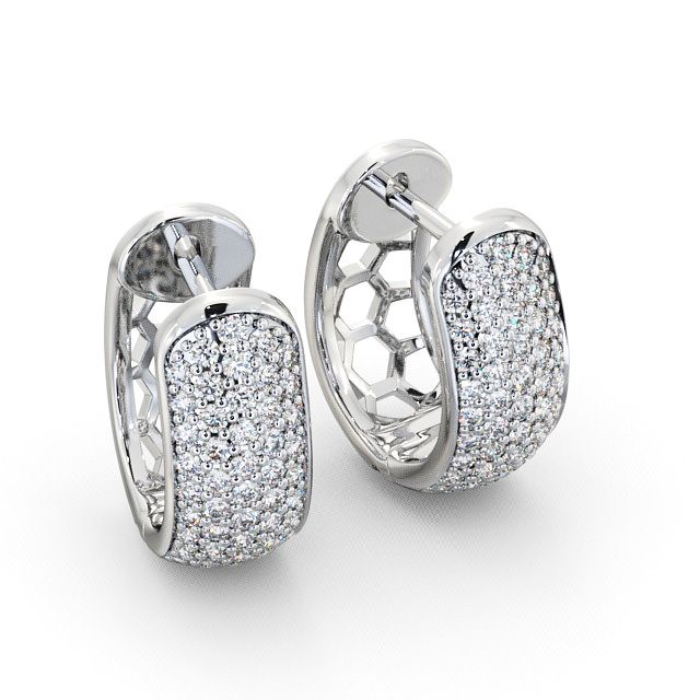 Hoop Round Diamond 0.40ct Earrings 9K White Gold - Ballivor ERG56_WG_FLAT