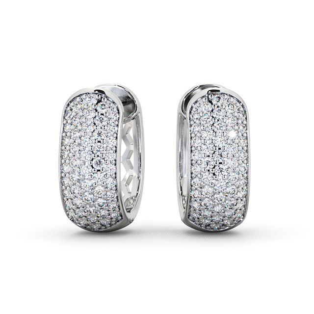 Hoop Round Diamond 0.40ct Earrings 18K White Gold - Ballivor ERG56_WG_UP