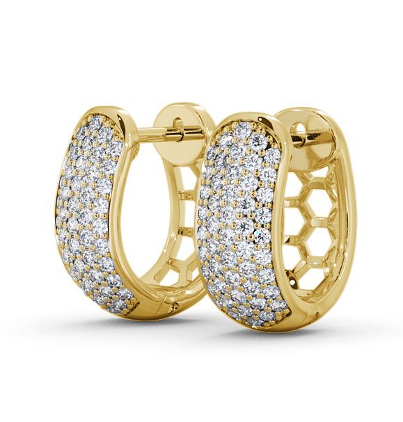  Hoop Round Diamond 0.40ct Earrings 18K Yellow Gold - Ballivor ERG56_YG_THUMB1 