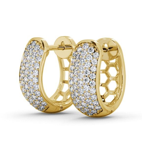 Hoop Round Diamond 0.40ct Huggie Style Earrings 9K Yellow Gold ERG56_YG_THUMB1