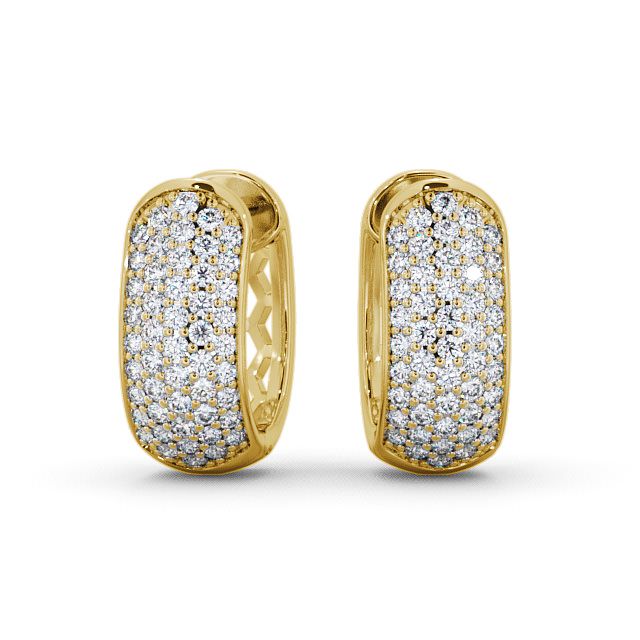 Hoop Round Diamond 0.40ct Earrings 9K Yellow Gold - Ballivor ERG56_YG_UP
