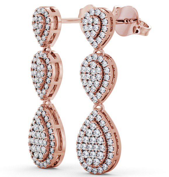 Drop Round Diamond 0.70ct Glamorous Earrings 9K Rose Gold ERG57_RG_THUMB1 