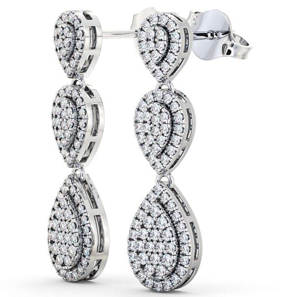 Drop Round Diamond 0.70ct Glamorous Earrings 18K White Gold ERG57_WG_THUMB1