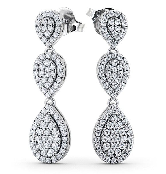 Drop Round Diamond 0.70ct Glamorous Earrings 18K White Gold ERG57_WG_THUMB2 