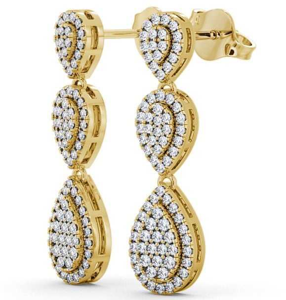 Drop Round Diamond 0.70ct Earrings 18K Yellow Gold - Lamorna ERG57_YG_THUMB1