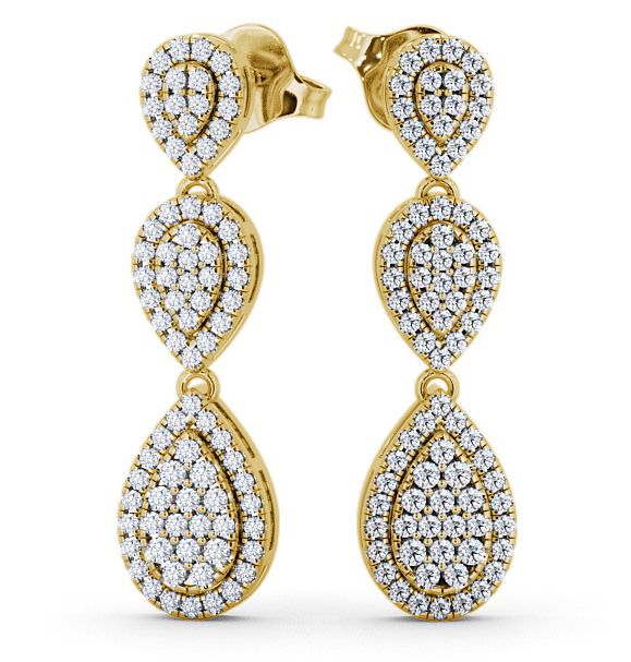  Drop Round Diamond 0.70ct Earrings 9K Yellow Gold - Lamorna ERG57_YG_THUMB2 