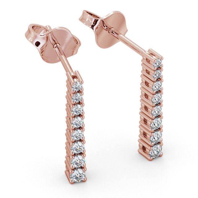 Journey Round Diamond Earrings 18K Rose Gold - Pinsley ERG58_RG_FLAT