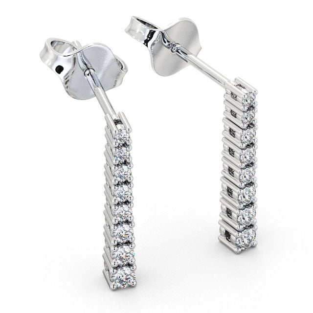 Journey Round Diamond Earrings 18K White Gold - Pinsley ERG58_WG_FLAT