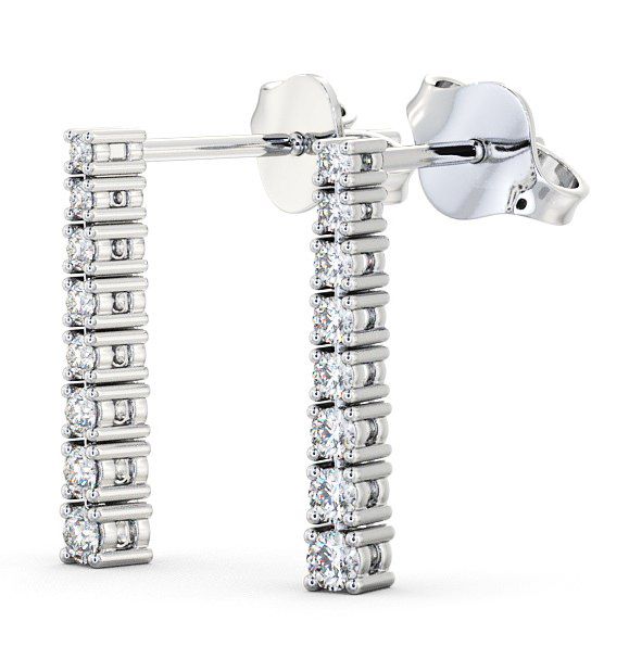 Journey Round Diamond Drop Earrings 18K White Gold ERG58_WG_THUMB1