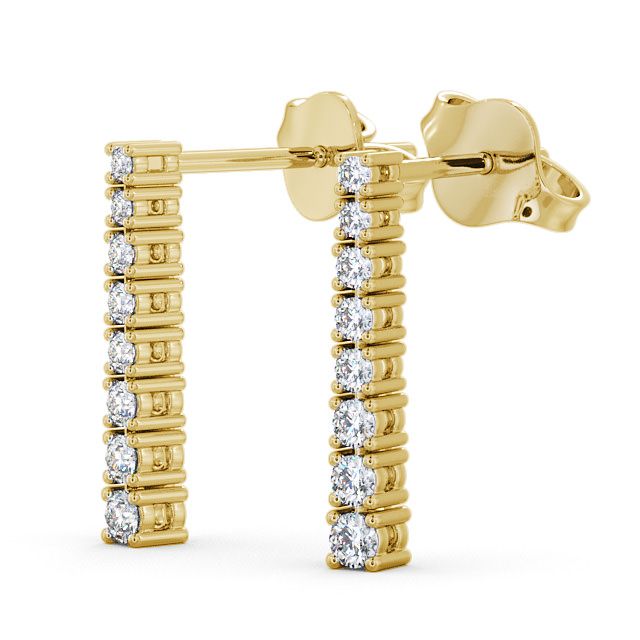 Journey Round Diamond Earrings 18K Yellow Gold - Pinsley ERG58_YG_SIDE