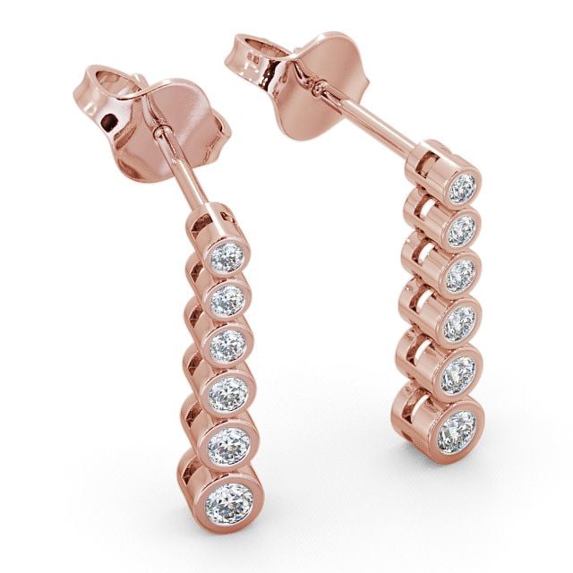 Journey Round Diamond Earrings 9K Rose Gold - Seton ERG59_RG_FLAT