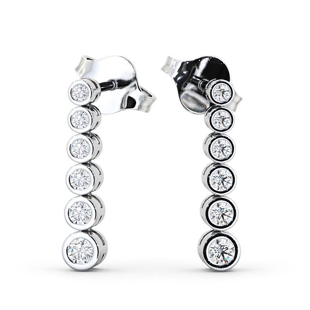 Journey Round Diamond Earrings 9K White Gold - Seton ERG59_WG_UP
