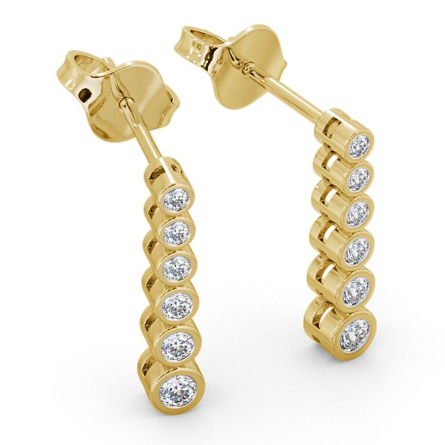Journey Round Diamond Earrings 9K Yellow Gold - Seton ERG59_YG_FLAT
