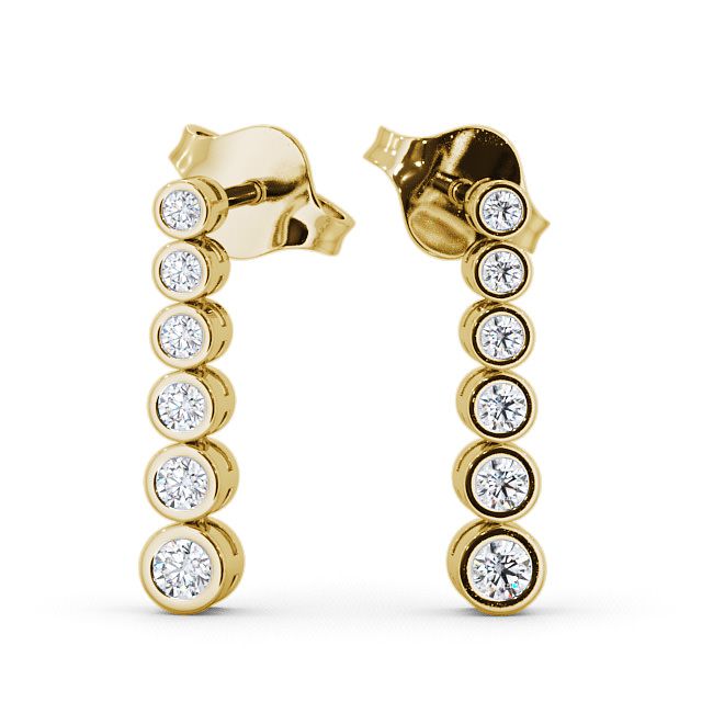 Journey Round Diamond Earrings 18K Yellow Gold - Seton ERG59_YG_UP
