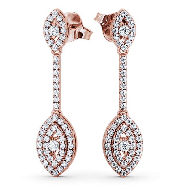  Drop Round Diamond 0.50ct Earrings 18K Rose Gold - Synton ERG60_RG_THUMB2 