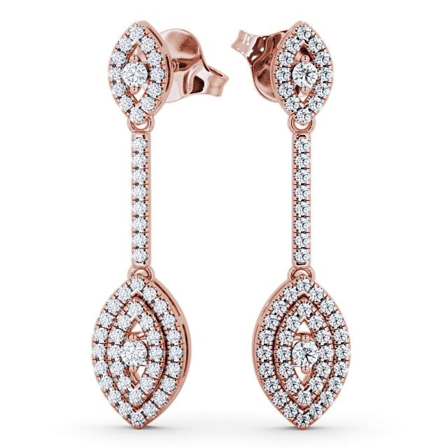 Drop Round Diamond 0.50ct Earrings 18K Rose Gold - Synton ERG60_RG_UP