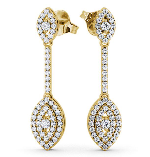  Drop Round Diamond 0.50ct Earrings 18K Yellow Gold - Synton ERG60_YG_THUMB2 