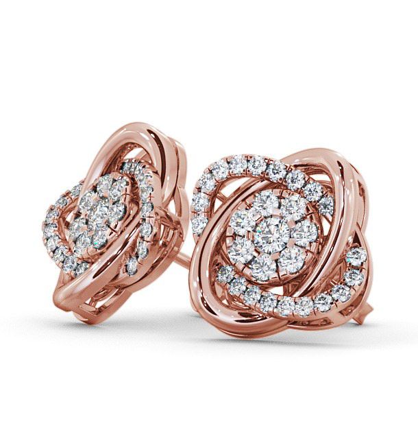 Cluster Round Diamond Swirling Design Earrings 9K Rose Gold ERG62_RG_THUMB1