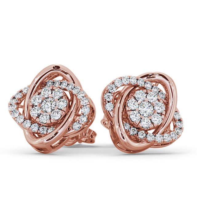 Cluster Round Diamond Earrings 9K Rose Gold - Aberarth ERG62_RG_UP