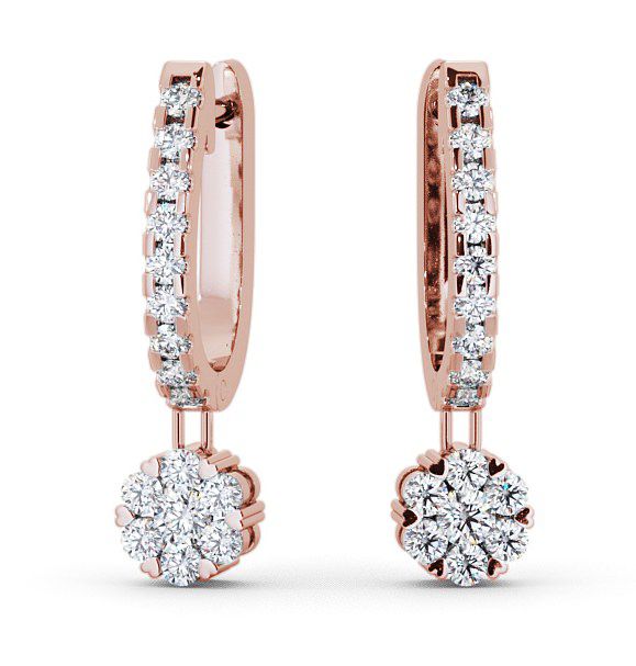  Drop Round Diamond Earrings 9K Rose Gold - Caroe ERG63_RG_THUMB2 