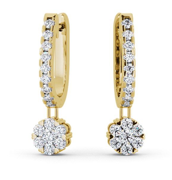 Drop Round Diamond Huggie Style Earrings 9K Yellow Gold ERG63_YG_THUMB2 
