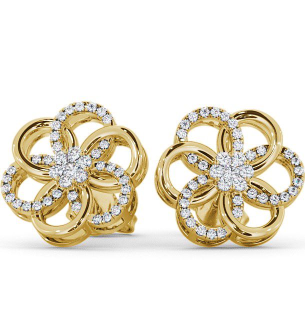  Cluster Round Diamond 0.50ct Earrings 18K Yellow Gold - Coppice ERG65_YG_THUMB2 
