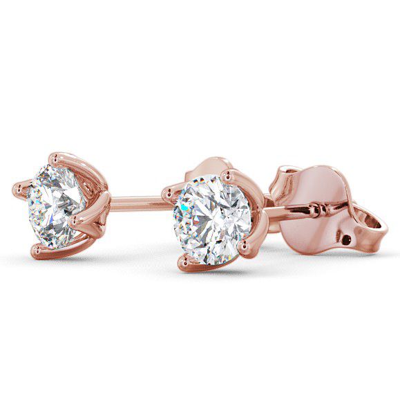 Round Diamond Four Claw Stud Earrings 18K Rose Gold ERG66_RG_THUMB1 